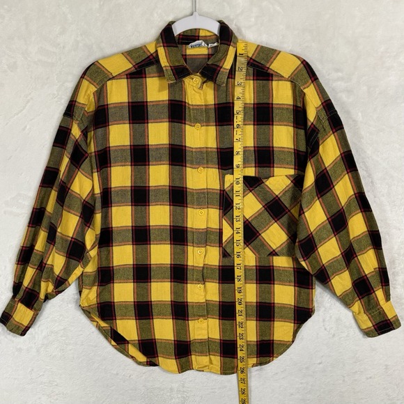 2 Vintage Diane Von Furstenberg Boxy Flannel Plaid Shirts Size S M Buffalo LOT - Picture 15 of 16